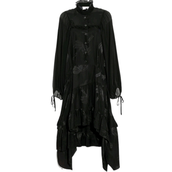 NWT Coach Runway Black Palm Tree Dress RARE Size 4 High Low - Picture 6 of 10